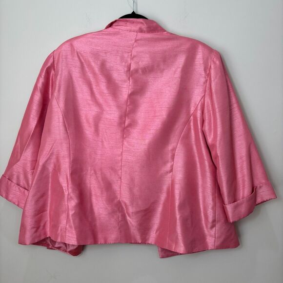 Le Bos Pastel Pink Taffeta Blazer Jacket Tank Set Women 20W Satin Church Wedding - Picture 6 of 10